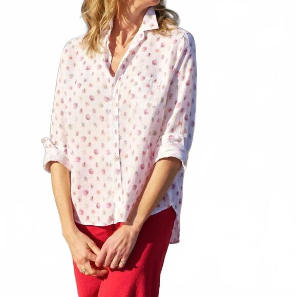 FRANK & EILEEN Tops - NEW FRANK & EILEEN eileen shirt in red/blue messy flower